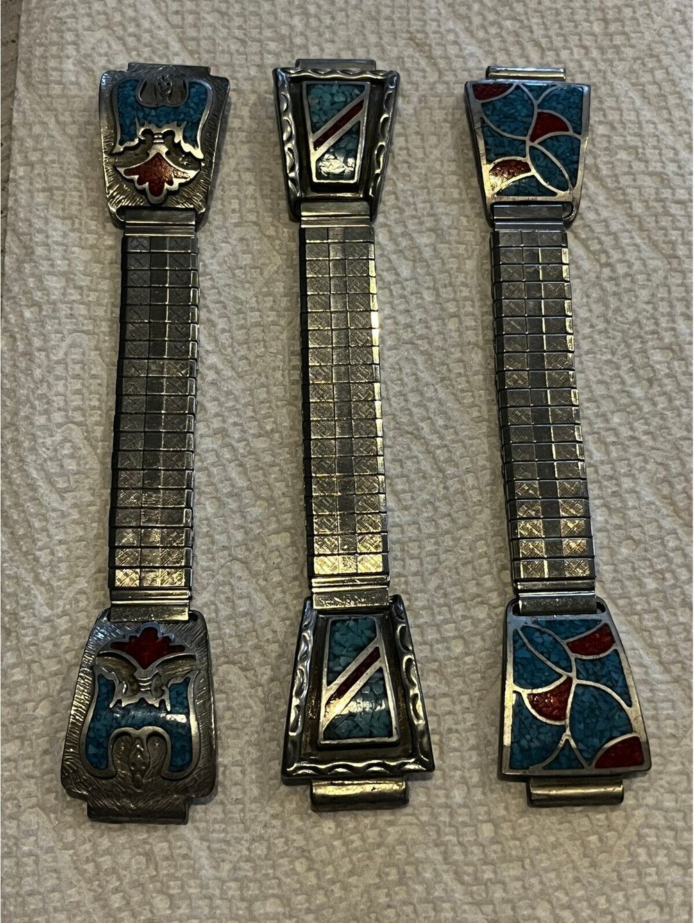 Vintage Enamel Stretch Watch Band Bracelet Lot
